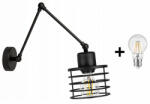 Glimex DARYL hosszú karos állítható fekete fali lámpa 1xE27 (GDA0006C)
