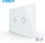 LIVOLO Intrerupator tactil dublu cap scara cruce wireless Livolo, standard italian -serie noua (VL-FC2SR-3G-P901-3W)