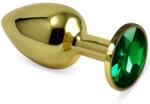 Lovetoy Butt Plug Metal Rosebud S - Auriu cu Verde