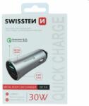 SWISSTEN Autós töltő Swissten Qualcomm Quick Charge 3.0 támogatással, 30W, matt ezüst (20111630)