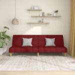 vidaXL Canapea extensibilă cu 2 locuri, roșu vin, textil (337486) Canapea