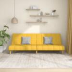 vidaXL Canapea extensibilă cu 2 locuri, galben, textil (337485) Canapea