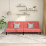 vidaXL Canapea extensibilă cu 2 locuri, roz, catifea (337506) Canapea