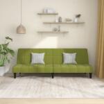 vidaXL Canapea extensibilă cu 2 locuri, verde deschis, catifea (337505) Canapea