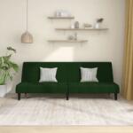 vidaXL Canapea extensibilă cu 2 locuri, verde închis, catifea (337504) Canapea