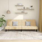 vidaXL Canapea extensibilă cu 2 locuri, crem, catifea (337511) Canapea