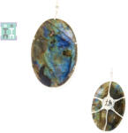  Pandantiv Labradorit cu Argint 925 - 61x33x8 mm - Unicat