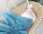 Baby Nellys Muslină luxoasă cu două straturi baby pătură, 75 x 100 cm, albastru Lenjerii de pat bebelusi‎, patura bebelusi