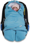 Baby Nellys Sistem de înfășat pentru bebeluși/ Sac de dormit Baby Nellys - polar, bumbac bio- albastru / turcoaz