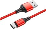 BOROFONE 100 cm-es textil bevonatú USB-C kábel, piros (BX54TYPE-C) (BX54Usb-c Piros)