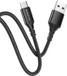 BOROFONE 100 cm-es textil bevonatú Micro USB kábel, fekete (BX54MICROB) (BX54MICROB fekete)