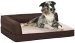 vidaXL Saltea ergonomică pat de câini maro 60x42 cm aspect in /fleece (171337) - comfy