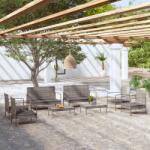vidaXL Set mobilier de grădină cu perne, 8 piese, gri, poliratan (3095967) - comfy