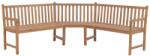 vidaXL Bancă de colț de grădină, 185x185x90 cm, lemn masiv de tec (316625) - comfy