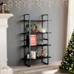 vidaXL Bibliotecă cu 4 rafturi, negru, 80x30x140 cm, PAL (806458) - comfy Biblioteca
