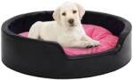 vidaXL Pat pentru câini, negru/roz, 99x89x21 cm, pluș/piele ecologică (171276) - comfy