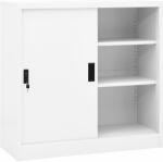 vidaXL Dulap de birou cu ușă glisantă, alb, 90x40x90 cm, oțel (335950) Dulap arhivare