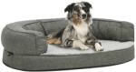 vidaXL Saltea ergonomică pat de câini, gri, 75x53 cm, aspect in/fleece (171299) - comfy