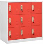 vidaXL Dulap de vestiar, gri deschis și roșu, 90x45x92, 5 cm, oțel (336442) - comfy Dulap arhivare