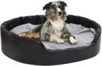 vidaXL Pat pentru câini, negru/gri, 99x89x21 cm, pluș/piele ecologică (171256) - comfy
