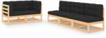 vidaXL Set mobilier de grădină cu perne, 5 piese, lemn masiv de pin (3083755) - comfy