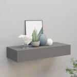 vidaXL Dulap de perete cu sertar, gri, 60x23, 5x10 cm, MDF (330259) - comfy Raft