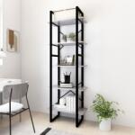 vidaXL Bibliotecă cu 5 rafturi, gri beton, 60x30x175 cm, PAL (3081982) Biblioteca