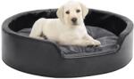 vidaXL Pat câini, negru/gri închis, 69x59x19 cm, pluș/piele ecologică (171265) - comfy