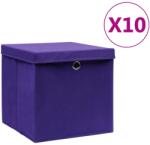 vidaXL Cutii depozitare cu capace, 10 buc. , violet, 28x28x28 cm (325214) - comfy