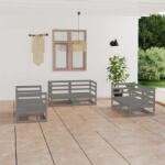 vidaXL Set mobilier de grădină, 6 piese, gri, lemn masiv de pin (3075441) - comfy