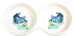 TRIXIE Ceramic Double Bowl - kerámia dupla tál (fehér, mintás) rövid orrú macskák részére (2x0, 15l /Ø11cm)