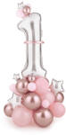 PartyDeco Buchet de baloane - Prima aniversare roz