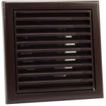 Dalap Műanyag szellőzőrács rovarhálóval, fix zsaluval 154x154 mm és 100 mm-es karimával, barna (9706)
