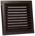 Dalap Műanyag szellőzőrács karima nélkül, fix zsaluval és rovarhálóval 186x186 mm, barna (9708)