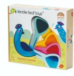 Tender Leaf Paun colorat din lemn, Tender Leaf Toys