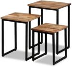 vidaXL Set măsuțe cafea suprapuse 3 piese, lemn masiv de tec reciclat (245407) Masa de cafea