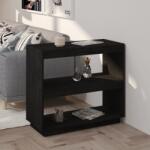 vidaXL Bibliotecă, negru, 80x35x71 cm, lemn masiv de pin (810883) Biblioteca
