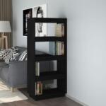 vidaXL Bibliotecă/Separator cameră negru 60x35x135 cm lemn masiv pin (810873) Biblioteca