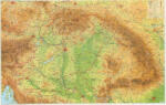 Kárpát-Medence falitérkép lécezett, fóliás 125x85 cm Kárpát-Medence domborzata térkép