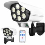  Verkgroup Napelemes hamis kamera fehér SMD LED lámpával + mozgásérzékelővel és vezérlővel