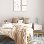 vidaXL Dulapuri de perete, 2 buc. , alb, 45x30x35 cm, lemn masiv de pin (813438) Raft