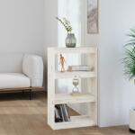 vidaXL Bibliotecă/Separator cameră alb 60x30x103, 5 cm lemn masiv pin (808164) Biblioteca
