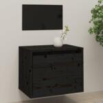 vidaXL Dulap de perete, negru, 45x30x35 cm, lemn masiv de pin (813443) Raft