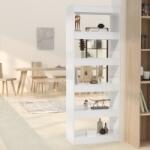 vidaXL Bibliotecă/Separator cameră alb extralucios, 60x30x166 cm PAL (811679) Biblioteca