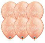  11 inch-es Sok Boldogságot Rosegold Lufi Esküvőre (6 db/csomag)