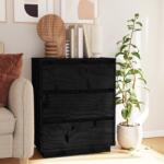vidaXL Servantă, negru, 60x34x75 cm, lemn masiv de pin (813364) Comoda