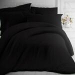 Kvalitex Lenjerie de pat din bumbac, negru, 140 x 200 cm, 70 x 90 cm, 140 x 200 cm, 70 x 90 cm Lenjerie de pat