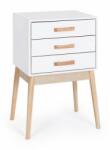 Bizzotto Comoda 3 sertare lemn alb natur Ordinary 43x30x68 cm (0740047) Comoda