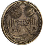 Moneda de colectie Moneda pentru colectionari, predictie decizie, Gothic Copper Yes or No, aramie (C995) Moneda