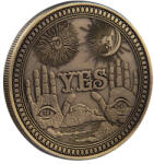 Moneda de colectie Moneda pentru colectionari, predictie decizie, Gothic Copper Yes or No, aramie Moneda